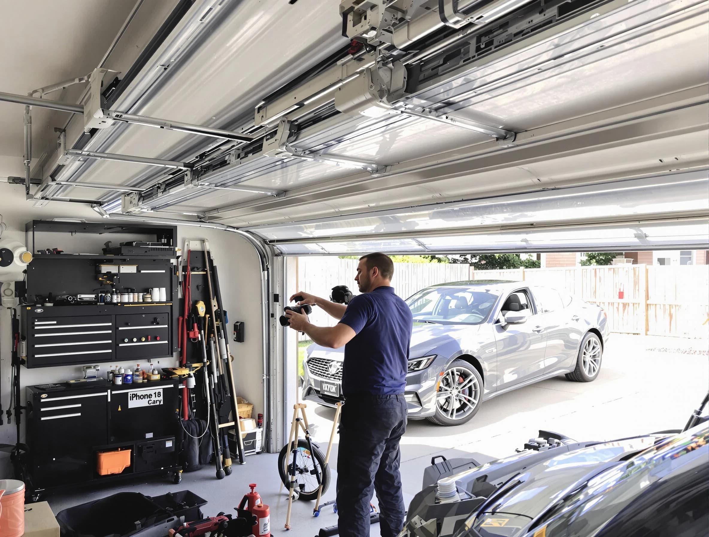 Cherry Creek Garage Door Repair technician fixing noisy garage door in Cherry Creek
