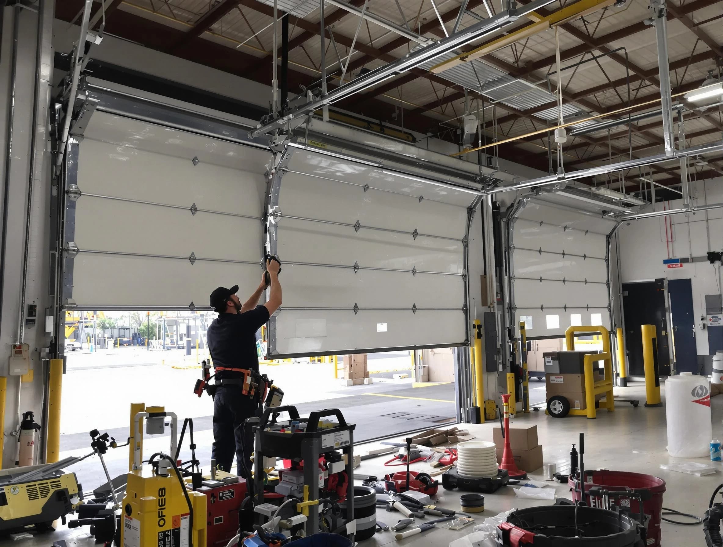 Cherry Creek Garage Door Repair technician performing commercial garage door repair in Cherry Creek