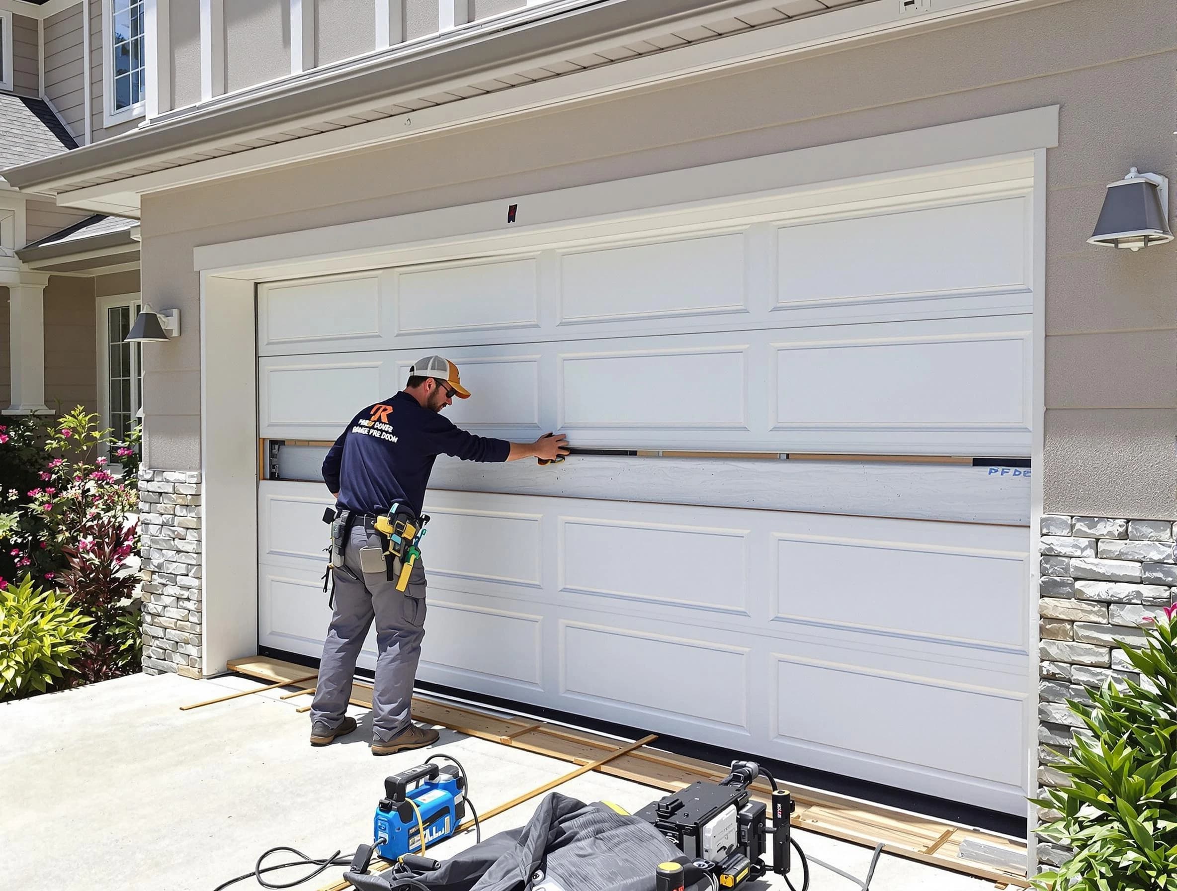 Cherry Creek Garage Door Repair team performing complete garage door replacement at Cherry Creek residence