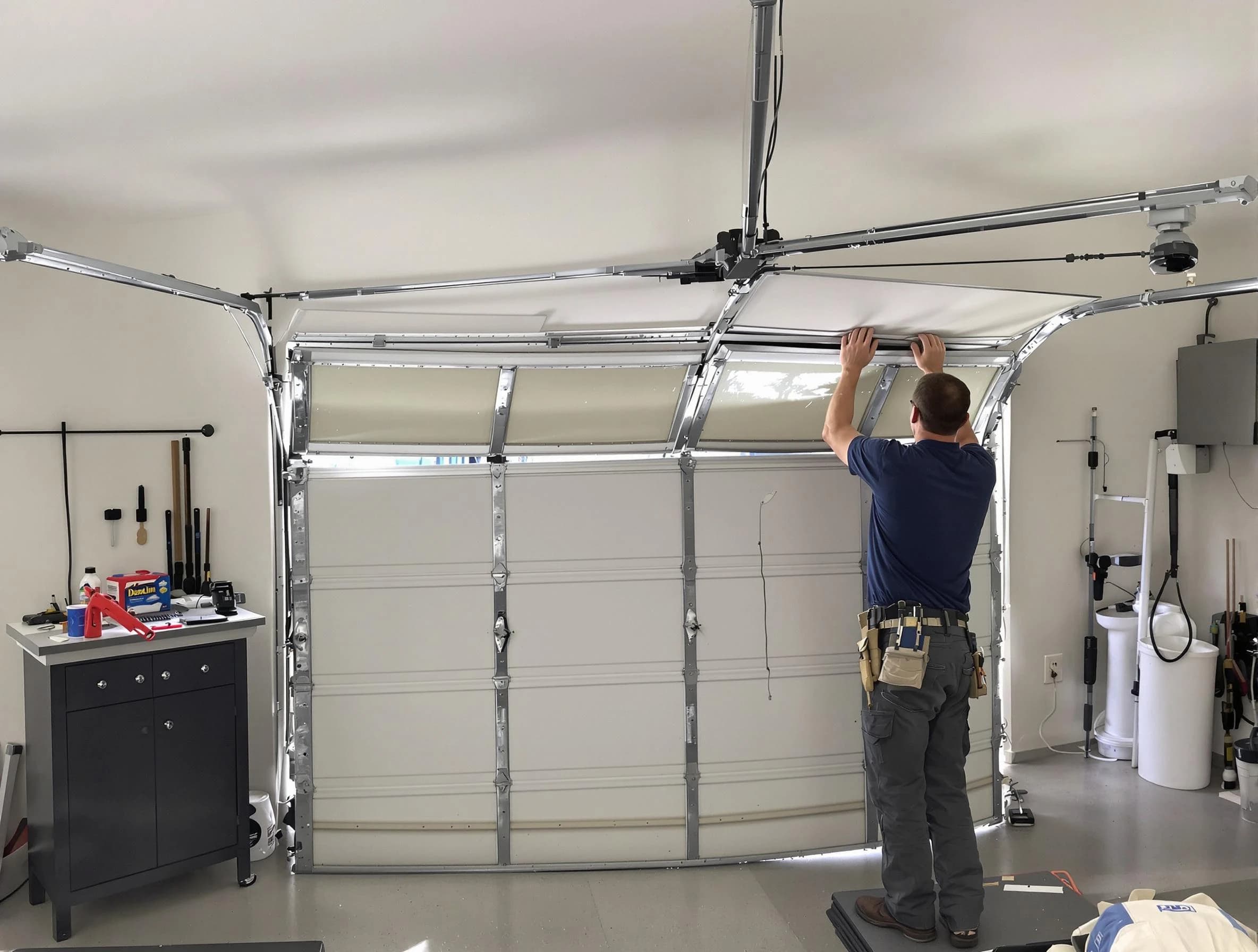 Cherry Creek Garage Door Repair specialist performing precise section replacement on Cherry Creek garage door