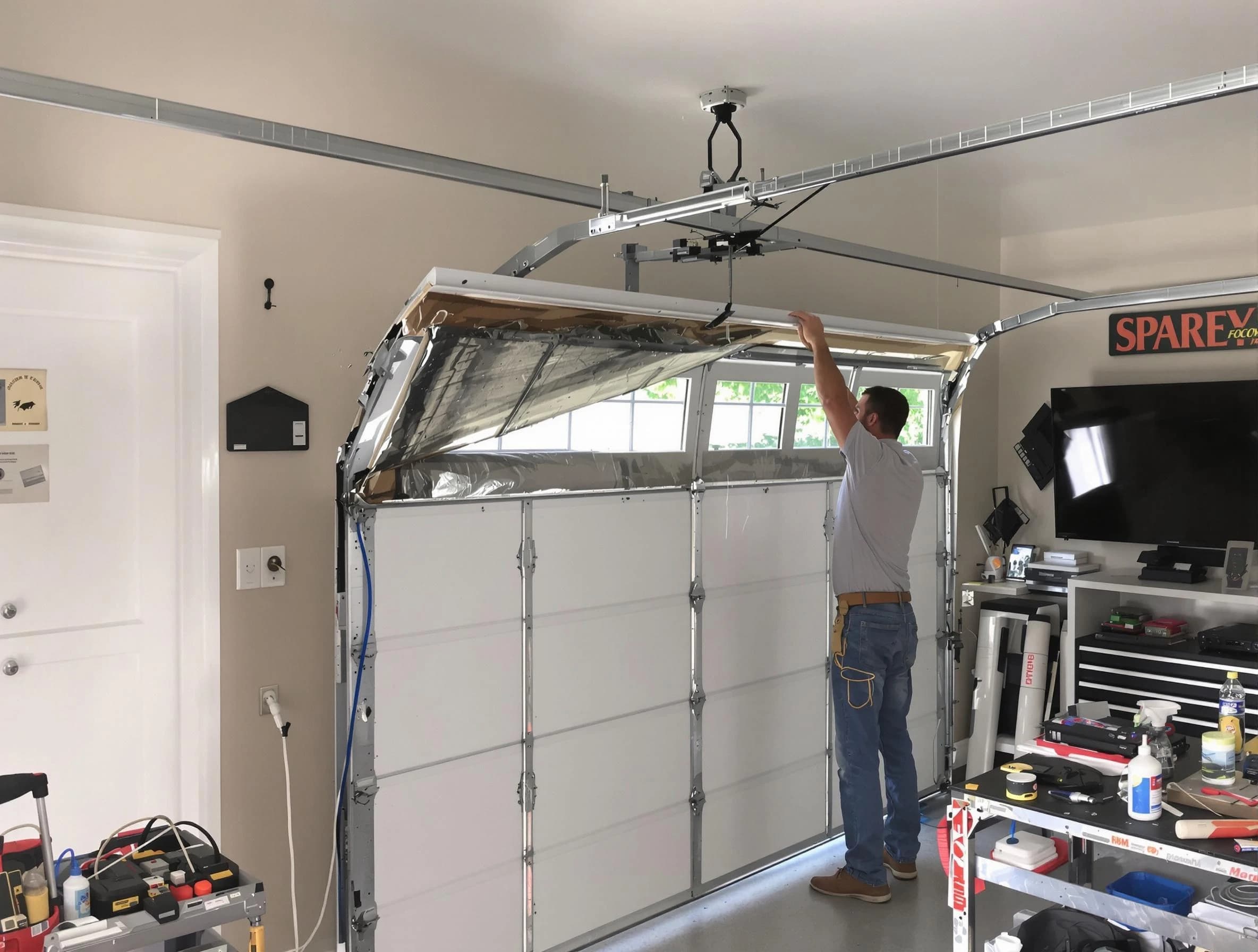 Garage door section replacement by Cherry Creek Garage Door Repair in Cherry Creek