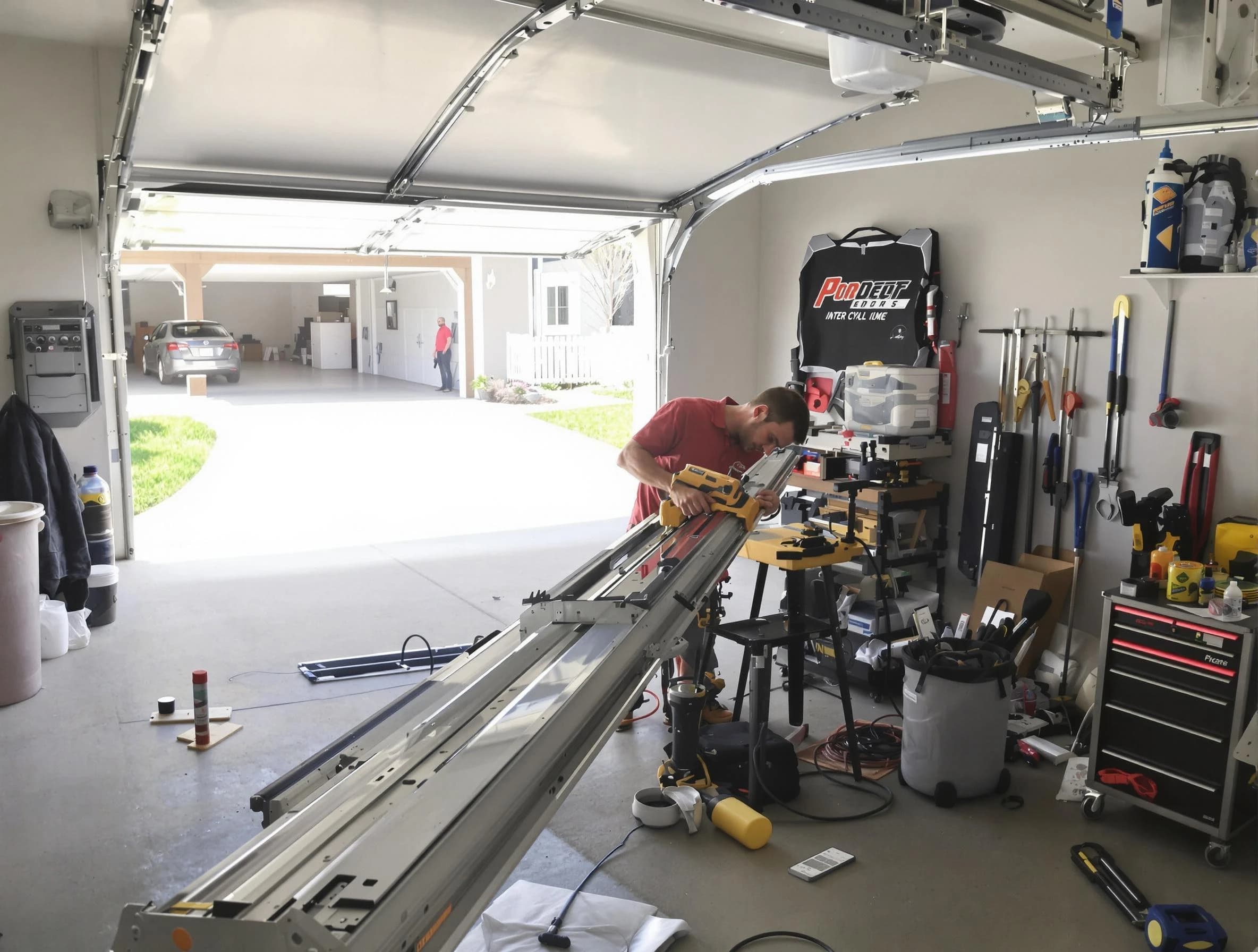 Cherry Creek Garage Door Repair expert performing track repair in Cherry Creek
