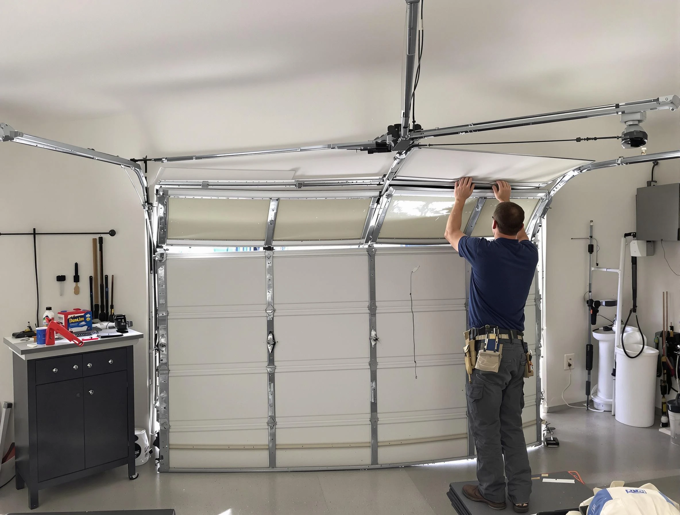 Cherry Creek Garage Door Repair specialist performing precise section replacement on Cherry Creek garage door